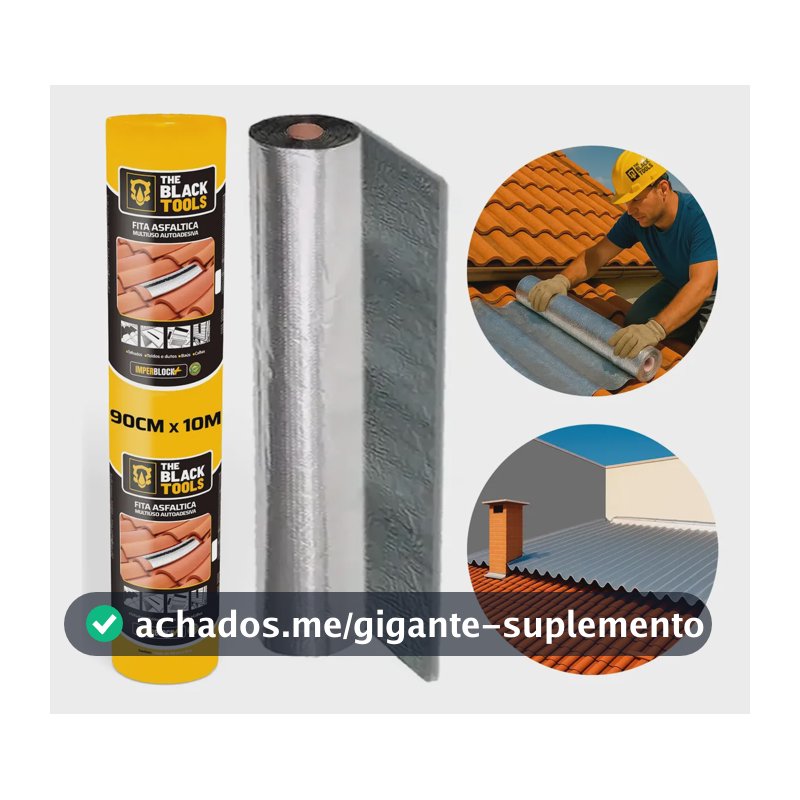 Manta Asfáltica Auto Adesiva Aluminizada - 90cm X 10m