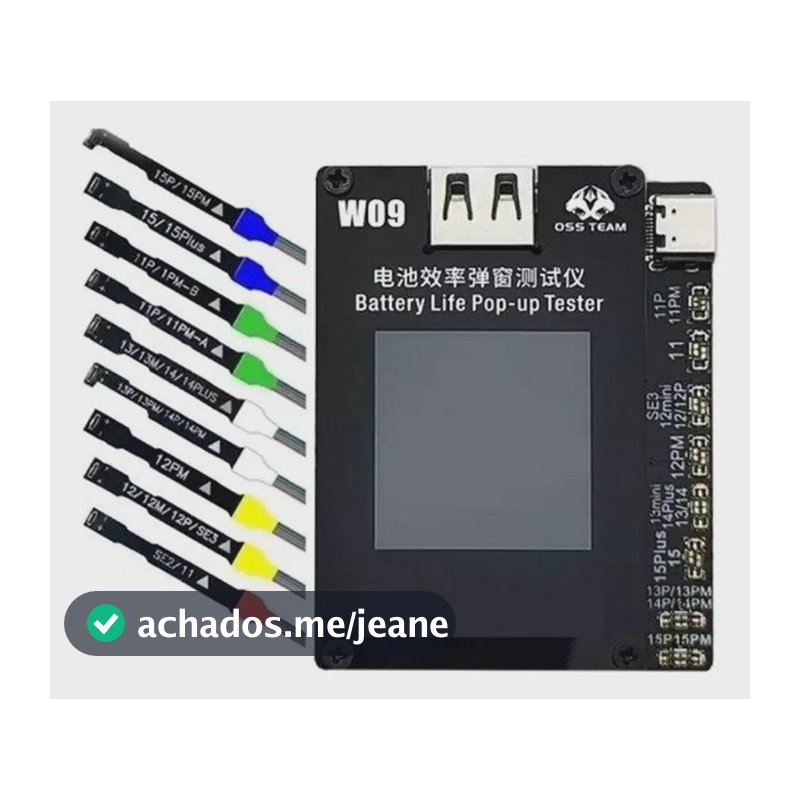 Programador Testador Bateria OSS TEAM iPhone 11 a 15 W09 Pro