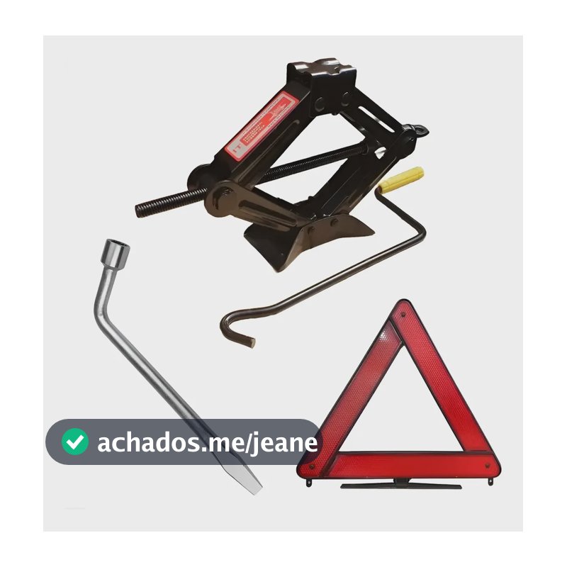 Kit Macaco 1t Sanfona+ Triângulo Sinalizaçao + Chave Roda 17
