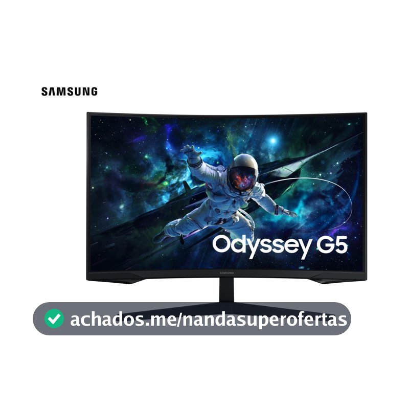Monitor Gamer Samsung Odyssey G5, 32 ,qhd, 165hz,1ms,hdmi,dp Preto