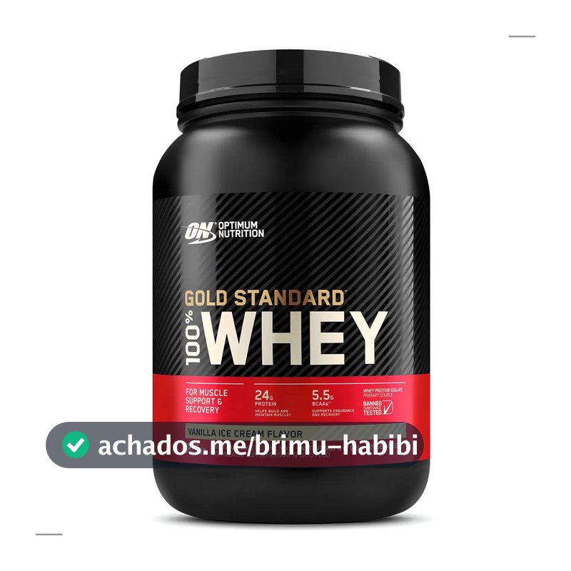 Whey Protein Gold Standard 100% Sabor Sorvete De Baunilha Pote Com 907g Optimum Nutrition