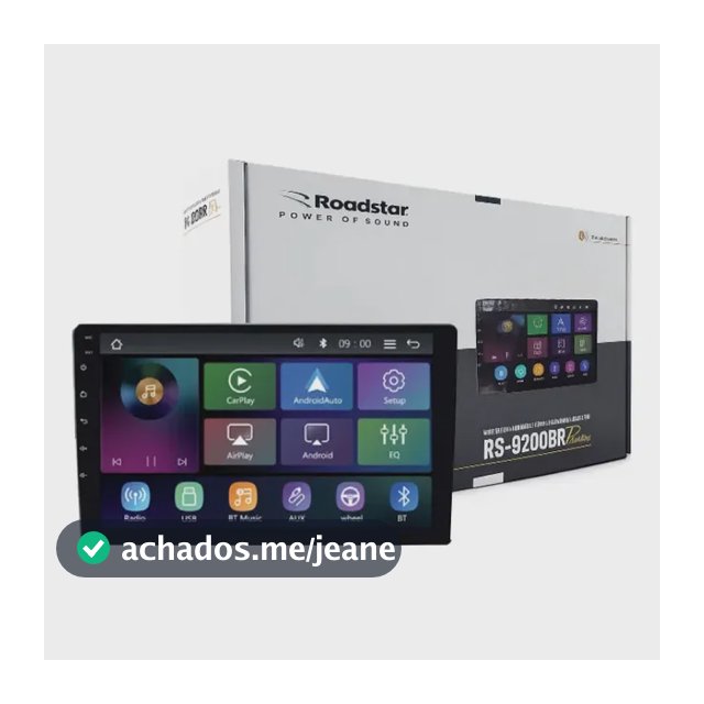 Lançamento - Multimídia Mp5 9' Roadstar Rs9200br Pro Line Carplay Preto