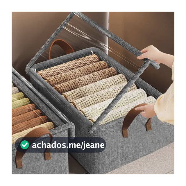 Kit 3 Organizador De Roupas Para Organizacäo Para Casa- Cinz Cinza-escuro