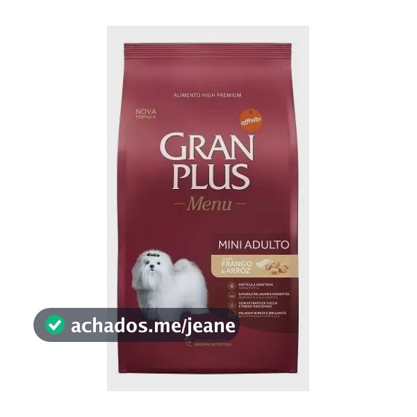 Ração Seca Gran Plus Cão Adulto Mini Frango Arroz 15kg