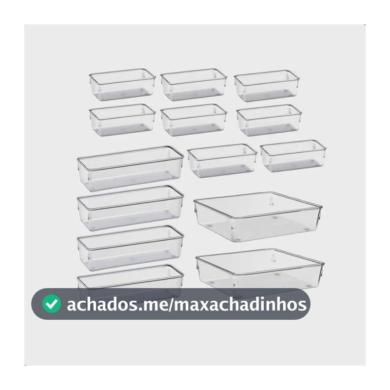 Kit Organizadores Com 14 Multiuso Gavetas Empilhavel