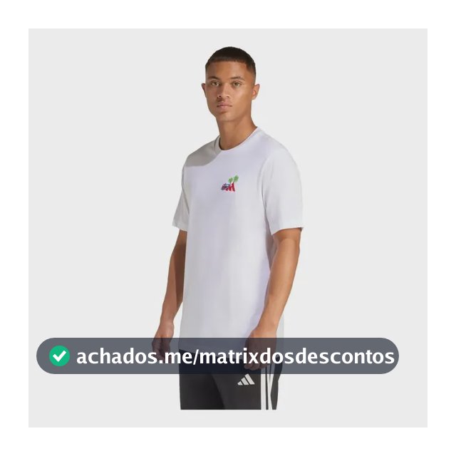 Camiseta Bordado Pequeno Estampa Surf adidas Branco / White M