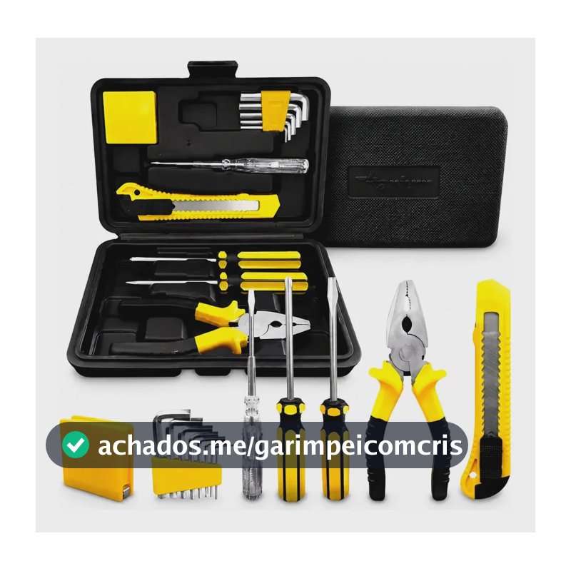 Kit Jogo De Ferramentas Aço Carbono Titanium 11 Peças Amarelo
