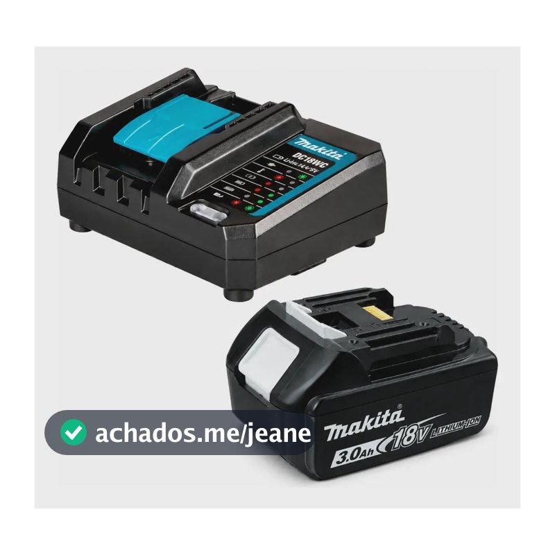 Kit Carregador Bivolt+bateria 18v 3ah Dc18wc+bl1830b Makita