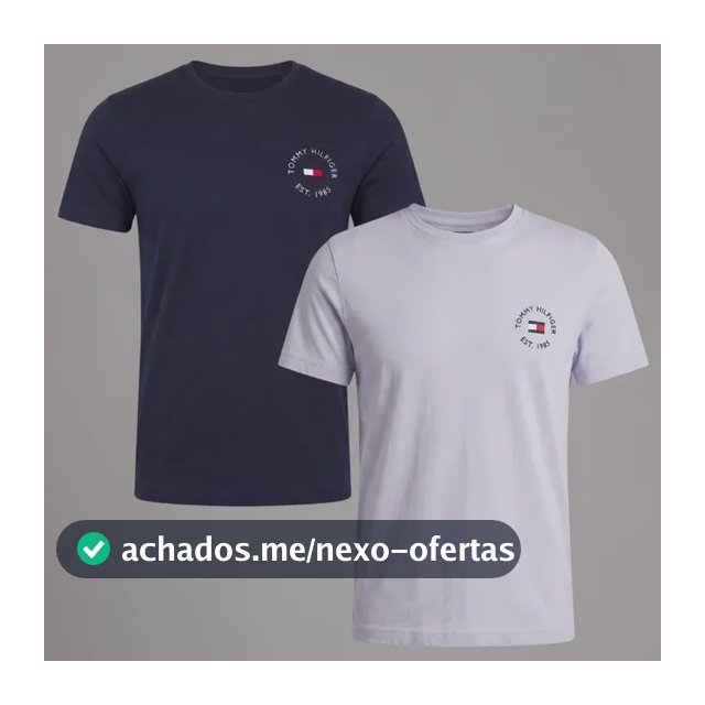 Kit Camiseta Tommy Hilfiger Logo Chest Azul/branca Masculina Azul/branco M Masculino