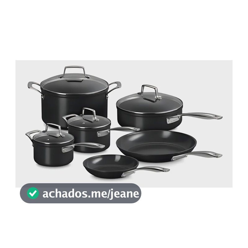 Set Le Creuset 6 Peças Non-stick Ceramic Essential Black Preto