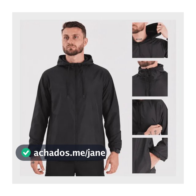 Jaqueta Corta Vento Impermeável Semi Forrada Com Capuz - T&g