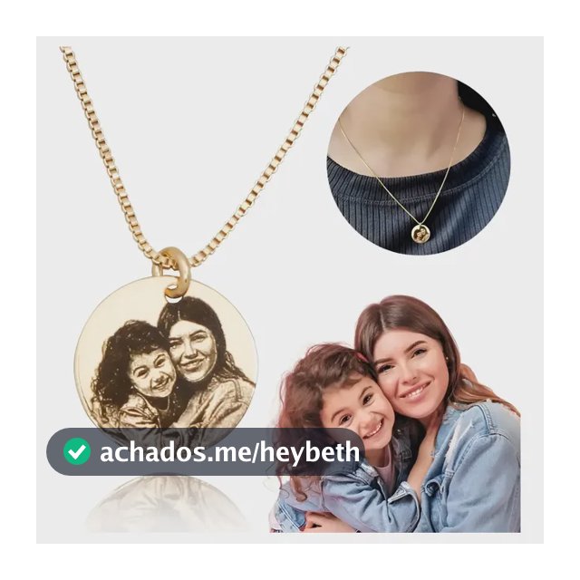 Colar Personalizado Foto Gravação E Nome Feminino Presente