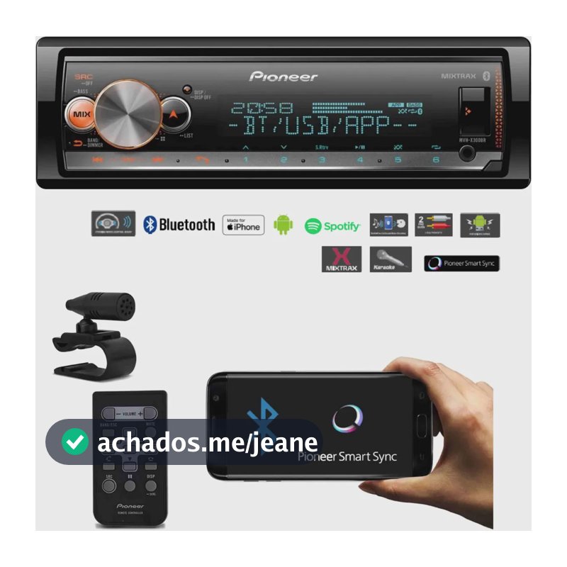 Media Receiver Pioneer Mvh-x3000br Bluetooth Spotify Usb