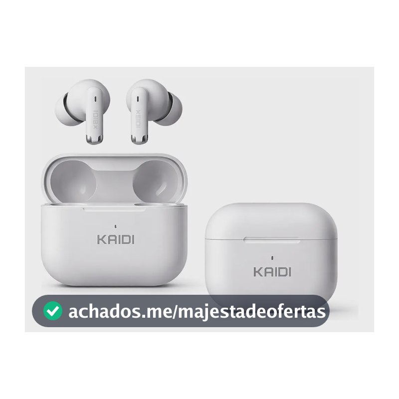 Fone Bluetooth 5.4 Sem Fio Tws Kaidi Kd780 Graves Potentes Branco