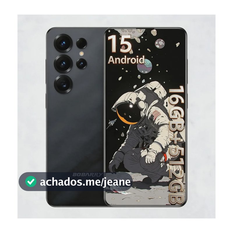 Celular 5G Smartphone 512GB ROM 16GB RAM Bateria 5000mAh Tela 6,78 Polegadas Android 15 Camera 32MP+18MP Dual Chip Dual Sim Carregamento Rápido Biometria WiFi 5G Bluetooth GPS Dimensity 7200 Preto