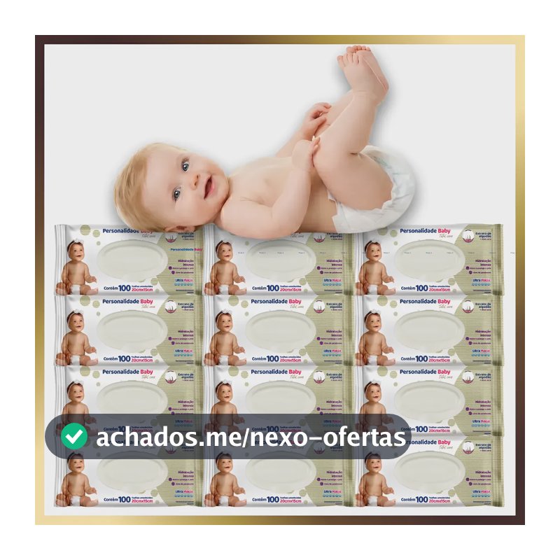 Kit 12 Pcts Lenço Umedecido Personalidade Baby 1.200 Toalhas
