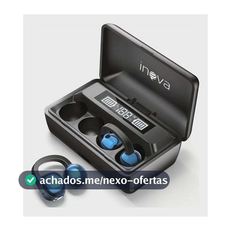 Fone De Ouvido Clip-on Bluetooth 6.0 Esportivo 60hrs Duração Preto