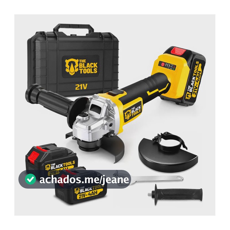 Esmerilhadeira Angular A Bateria 4000mah 4.1/2 125mm 21v Amarelo 127v/220v 60hz