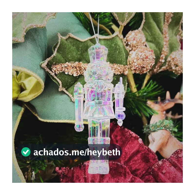 Boneco Quebra-nozes Natal De Acrílico C/ 6 Unidade Transparente Natal