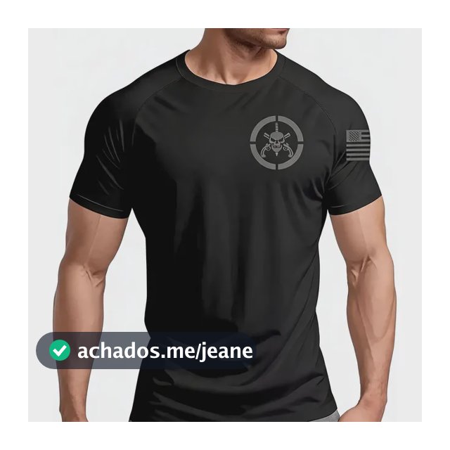Camiseta Masculina Dryfit Caveira Mira Tática Academia