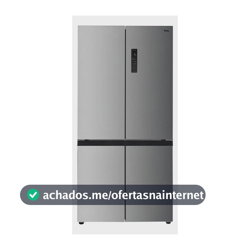 Geladeira Tcl 589 Litros Inox Twin Eco Inverter Frost Free Multidoor Espaço Flex 110v C589cdn1
