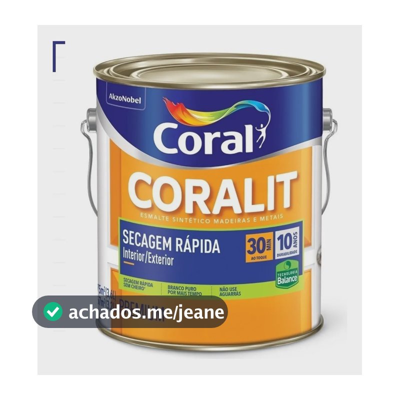 Tinta Esmalte Base Água Coralit Zero Branco 3,6ml - Coral Acabamento Acetinado 3,6 Ml