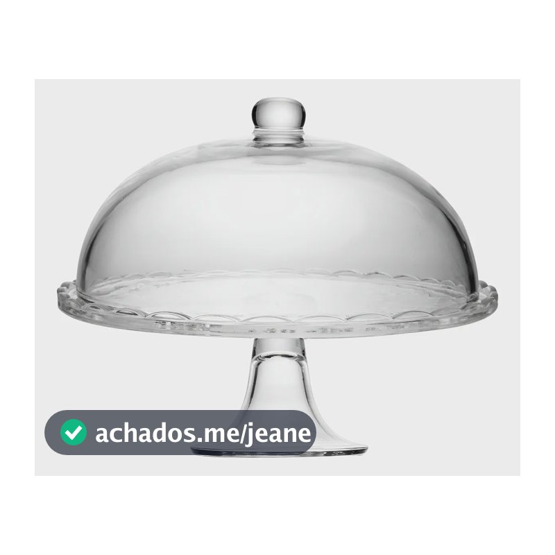 Prato Para Bolo Com Pé E Tampa New Butterfly 30cm Cristal Lyor