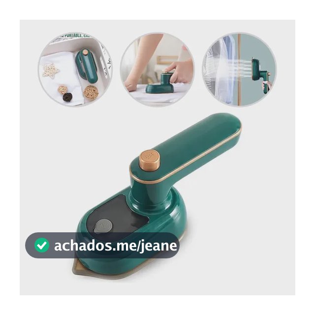 Mini Ferro De Passar Roupa A Vapor Para Viagem Bivolt Verde-escuro 127/220v