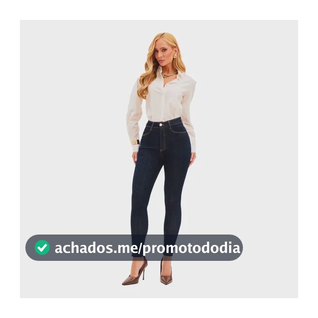 Calça Jeans Skinny Ultra Modeladora Cós Alto Para Baixinhas Jeans Escuro 36 Extra Curto