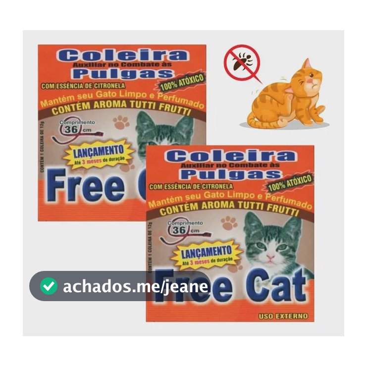 Kit 2 Coleira Antipulgas E Carrapatos Para Gato Free Cat Pet