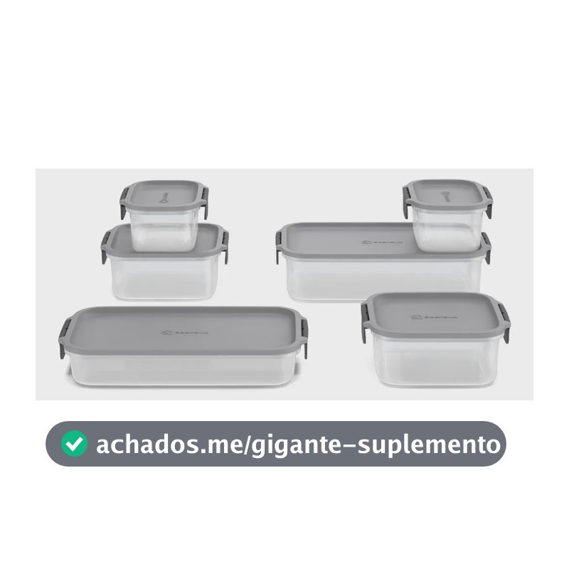 Electrolux Kit 6 Potes Herméticos De Plástico Cinza, 12,4l, Safelock, Empilhável e Modular