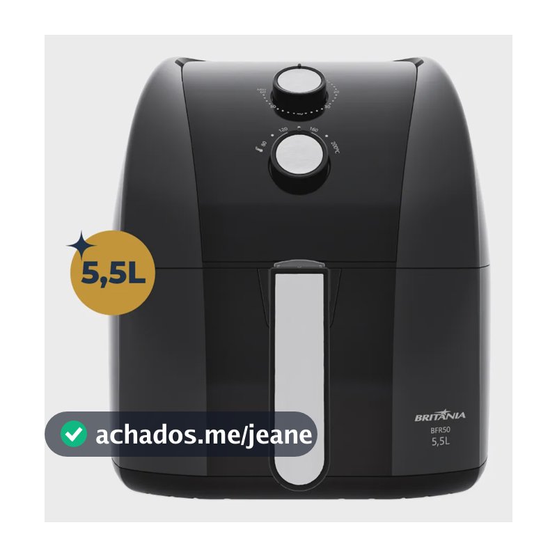 Air Fryer Britânia 5,5L 1500W Antiaderente Redstone BFR50 220V