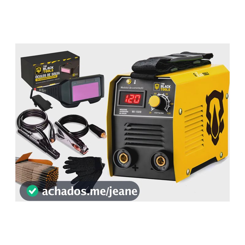 Máquina De Solda Inversora Eletrodo Completa Mma 120a If150 Amarelo 220v