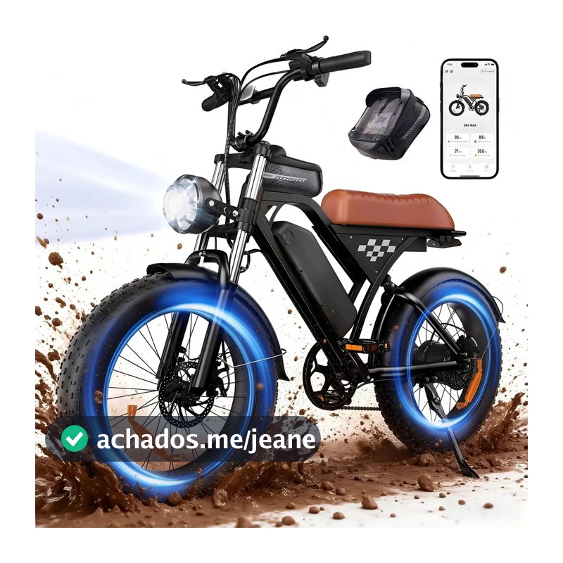 Bicicleta Elétrica EB5 MAX, Motor 1000W e Aro 20" para Trilha e Urbano com App