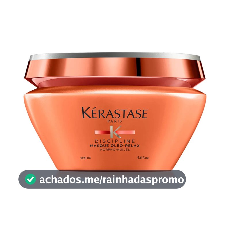 Máscara Capilar de Hidratação Intensa Anti-Frizz com Proteção Térmica até 230ºC para Cabelos Secos e Indisciplinados, Discipline Oléo-Relax, Kérastase 200ml