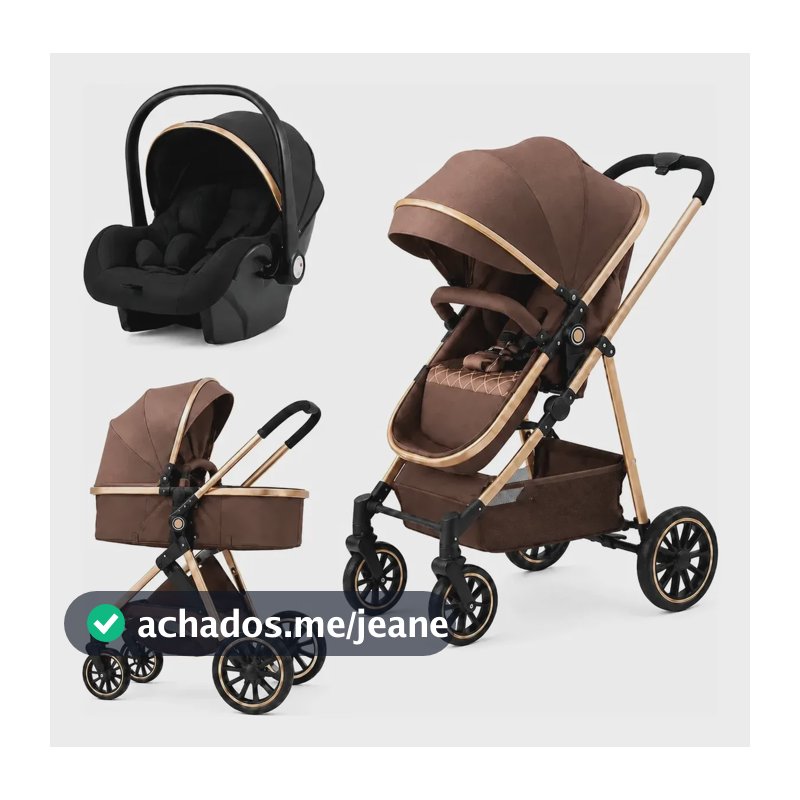 Carrinho Passear Baby Ares Plus 6 Em 1 Com Amortecedor Chocolate
