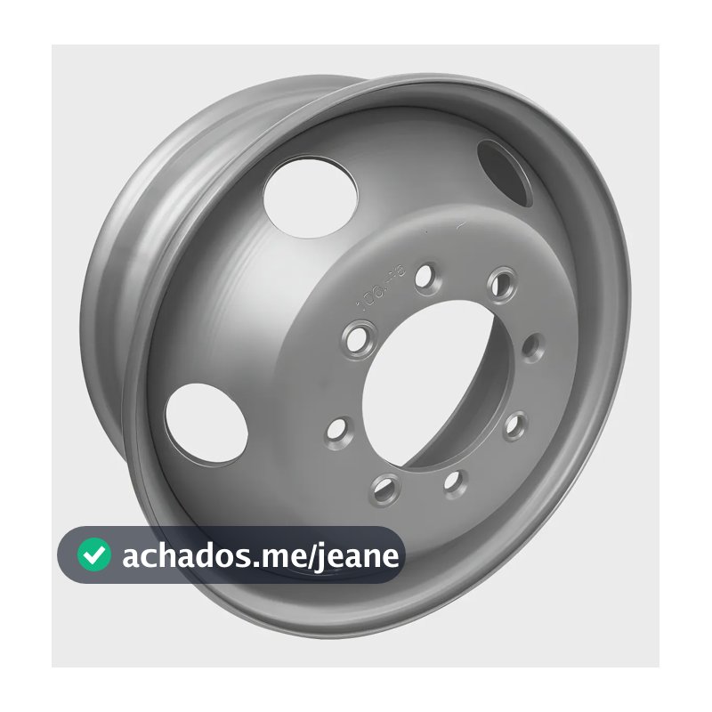 Roda Compatível Ford F4000 Antiga 8 Furos Macho E Femea Cinza + Bico Brinde