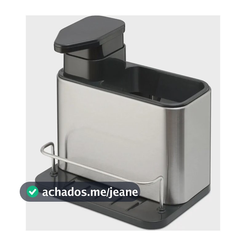 Porta Detergente Dispenser Sabão Liquido Esponja Bucha Inox Organizador de Pia Revolux