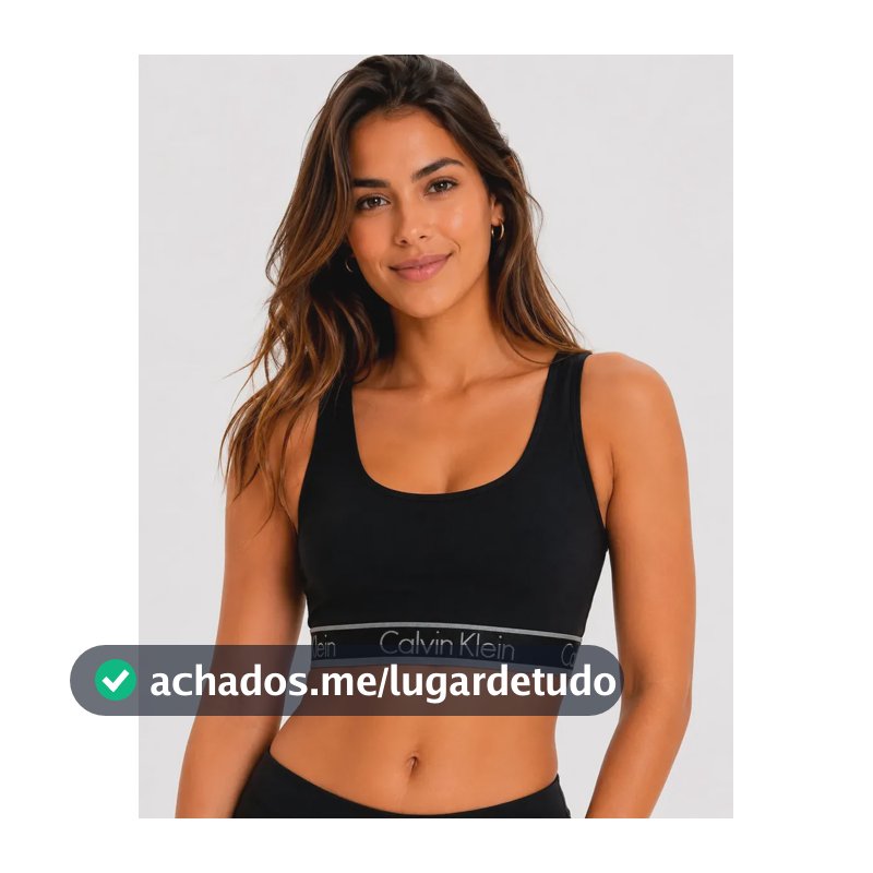Top Calvin Klein Regata Fitness Academia Cotton Original Preto Liso M