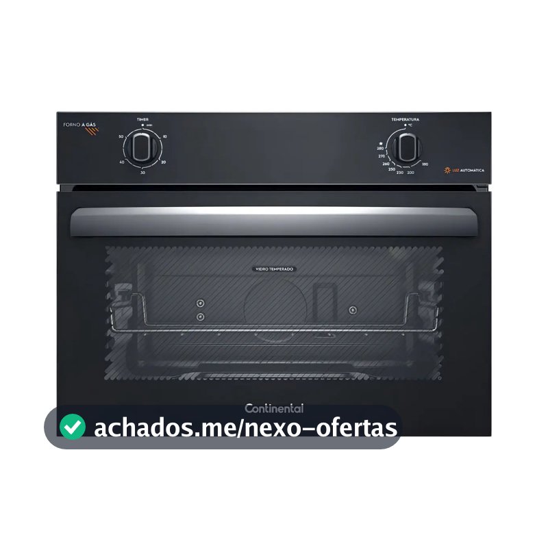 Forno de Embutir a Gás Continental 50L TOPLimpaFácil OC4GM Cor Preto