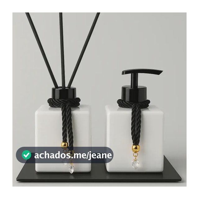 Kit Lavabo Luxo Cubo De Vidro Saboneteira Difusor