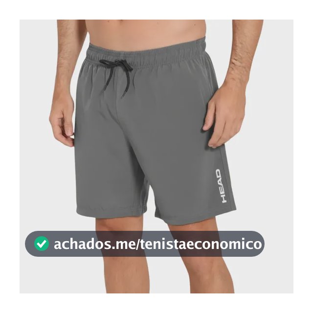Short Bermuda Head Para Jogar Tenis E Beach Tactel Cinza