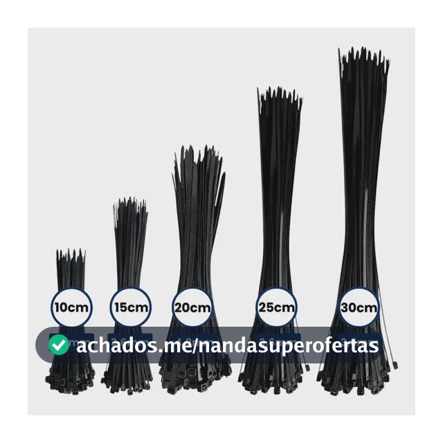 Kit 500 Abraçadeira De Nylon Enforca Gato 5 Tamanhos 10-30cm Preto