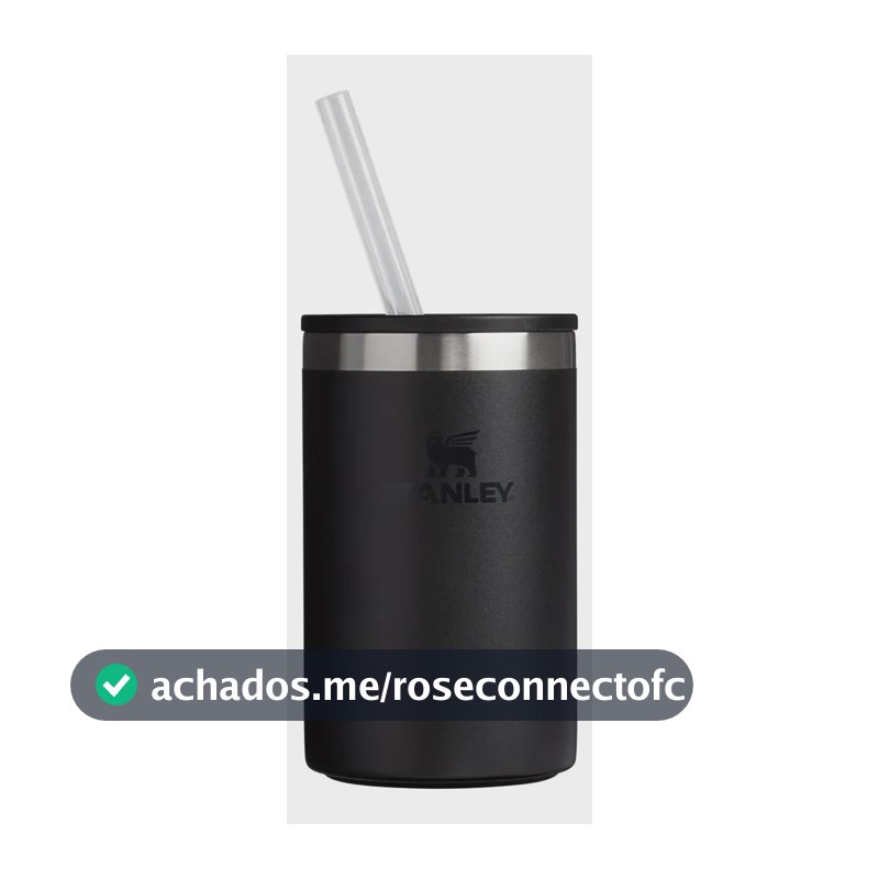 Copo Térmico Stanley 3 em 1 Tampa e Canudo Black 296ml