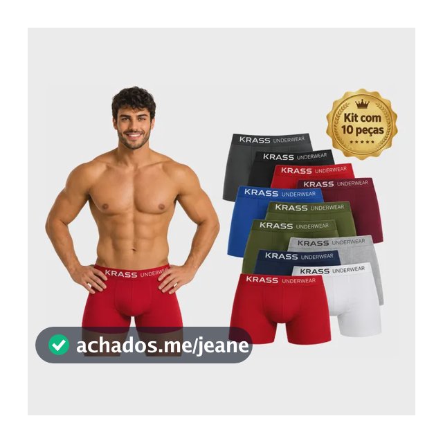 Kit 10 Cuecas Boxer Microfibra Premium Box Masculina Atacado