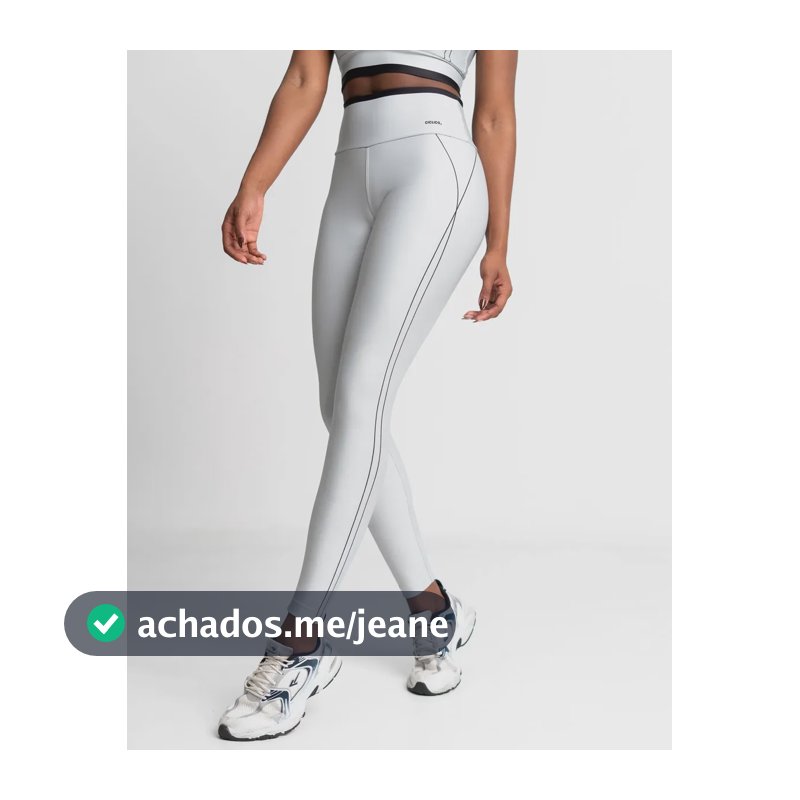 Legging Feminina Para Academia Zero Transparência Cós Alto Cinza Liso G