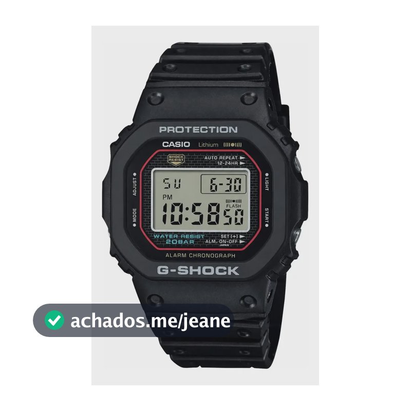 Relógio Casio G-shock Special Edition Dw-5000r-1adr Preto Positivo
