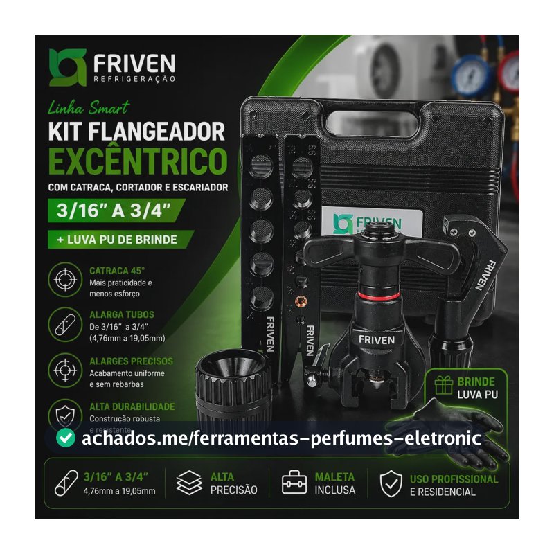 Kit Flangeador Excêntrico 3/16 A 3/4 Com Catraca + Brinde
