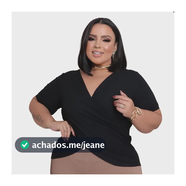 Blusa Plus Size Feminina Transpassada Decote V Manga Curta
