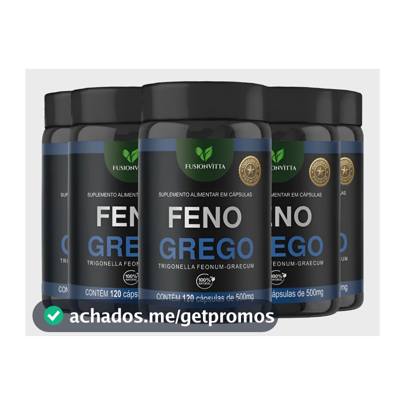 5x Feno Grego 120 Cápsulas 500mg Fusionvitta Sem Sabor